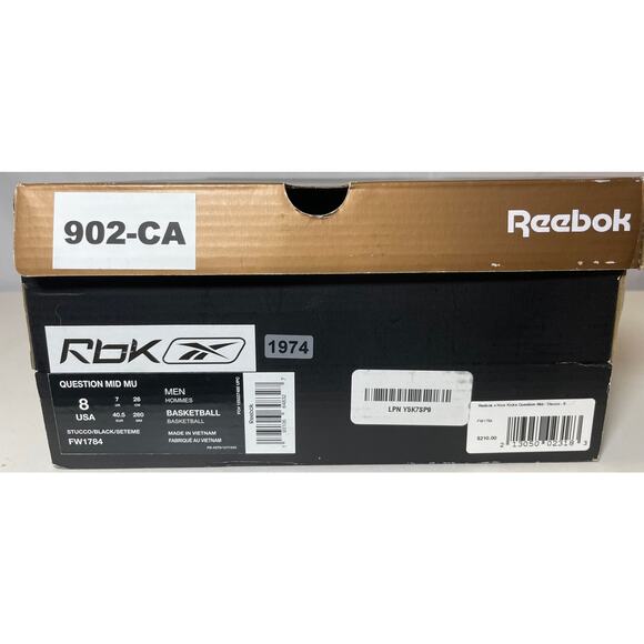 Nice Kicks x Reebok Question FW1784 - Men's Size 8 - Stucco/Black/Seaport Teal - Picture 6 of 7